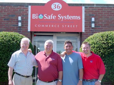 Larose generations in front of the old office in Glastonbury, CT.